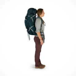 Osprey Ariel Plus 70 -Outdoor Sports Shop Camping Backpacks Womens Osprey Ariel Plus 70 Night Jungle Blue Model Side
