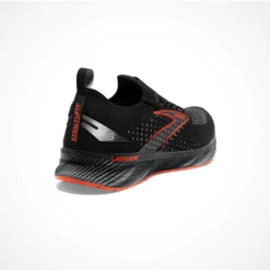 BROOKS Levitate StealthFit 6 — Men's -Outdoor Sports Shop Footwear Brooks Mens Levitate StealthFit 6 Black Spicy Orange Iso Rear