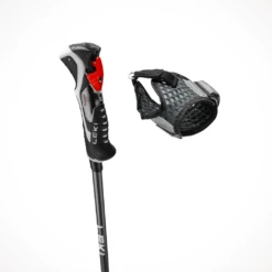 Leki Carbon 14 3D (2025) -Outdoor Sports Shop Leki Carbon 14 3D Ski Poles 2024 Black Anthracite Red Grip 2