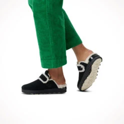 Sorel Viibe Clog Suede Cozy — Women's -Outdoor Sports Shop Sorel Womens Viibe Clog Suede Cozy Black Natural Lifestyle fbac21be 75d2 45fc aa18 fc7872481560