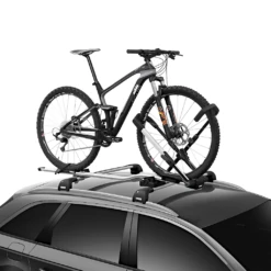 Thule UpRide -Outdoor Sports Shop Thule UpRide Roof Bike Rack Black Aluminium On Car View