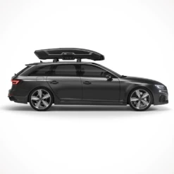 Thule Vector M -Outdoor Sports Shop Thule Vector M 2 Rooftop Cargo Carrier Black Car Side View